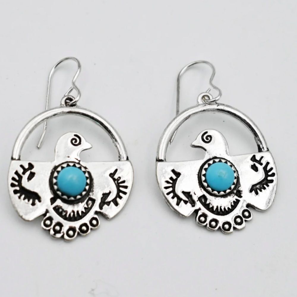 Silver and Turquoise Earrings M422